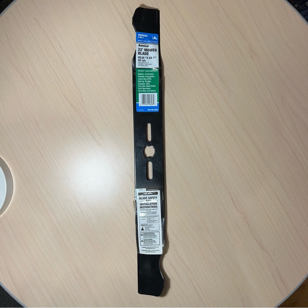 NWT Arnold 22" in Deck Multipurpose Universal Mower Blade for Walk-behind Mowers